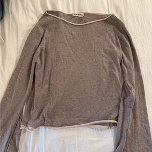 Djerf Avenue Taupe Long Sleeve Top